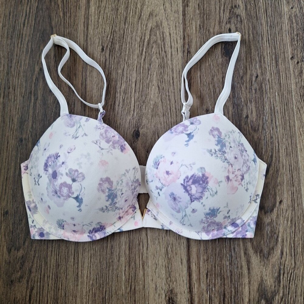 NWOT Victoria's Secret Floral Push Up Bra Size 32DD